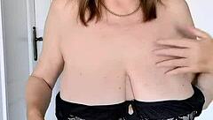 Seduce You In Black Stockings And Lingerie For Hairy Granny Pussy Enjoyment