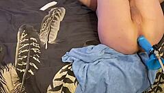 oh wow, this teen takes on a wild fucking machine for intense anal action with her small cock toy