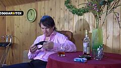 extremely horny milf maid polishes young stud and hard cock with passion