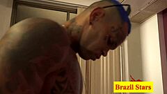 Brazilian brunette milf Babi goes for intriguing interracial anal in pornstar action