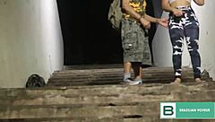 Brazilian Milf's Fiery Pussy Exhibition in Tunnel for Drivers – Sexy Big Ass Voyeur Action