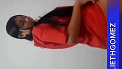 Porn actress Yulieth Gomez touches her huge tits and ass!