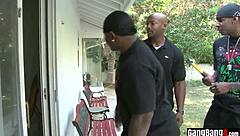 Naive Tiny Titted Blonde Teen Gets Interracial Gangbanged with Double Penetration