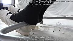 Socks fetish video with feet shoes and domination play