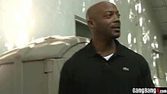 Naive Tiny Titted Blonde Teen Gets Interracial Gangbanged with Double Penetration