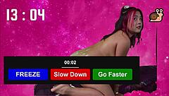 She takes on the intense edging challenge, holding back for 25 minutes before exploding twice quickly