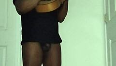 Brunette amateur in see through outfit experiences first time solo anal foreplay with guitar singing roleplay