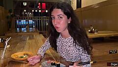 I, uh, I cum on this girl's face in a public sushi bar and she just eats the rolls with cum all over her face like it's no big deal - cumwalk