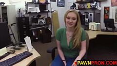 Lovely girl enjoys pawnshop tour with horny black guys fucking and blowjob action