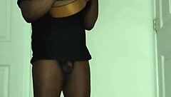 Brunette amateur in see through outfit experiences first time solo anal foreplay with guitar singing roleplay