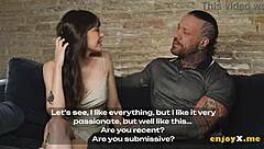 brunette and her tattooed boyfriend share an exciting liquid lunch with group riding and licking in high definition