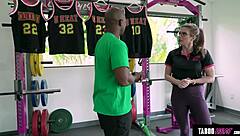 Tabooheat coach's wife Cory Chase interviews new player with big cock shower fuck!
