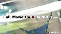 shy blonde and redhead tempt with deep passionate fucking in empty house