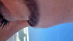 the blonde beauty swallows piss in a mega compilation of fluids and deepthroat actions with monster cocks