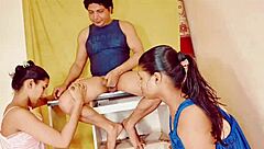 Young Amazing Teen Contrasts Hot Threesome With Two Babes In Ffm Group Action