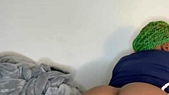 humping pillow with big pussy lips after muscular gym workout