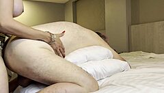 I fuck a chubby guy bareback as a Mexican Latina trans girl and cum on his huge ass