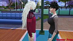 Hey, check out Hinata and her friends in this wild hentai game with cheating and big tits action