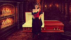 granny vampyra gets fingered and licked by her companion until climax