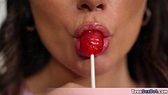 hey, my flat-chested stepsis charlotte loves giving sloppy wet blowjobs on my cock