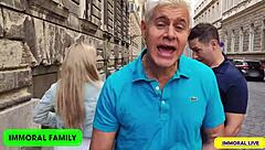 Irina Cage hides her wild fucking with a hung stud behind her mans back