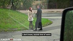 latvian redhead eva ray in chastity gets rough sex after public pickup