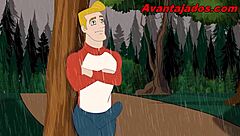 Gay blowjob on black dick in the park