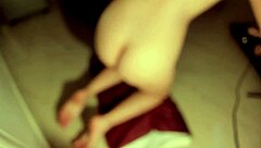 Alisson and her delicious pink pussy riding dildo with natural tits bouncing