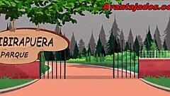 Gay blowjob on black dick in the park