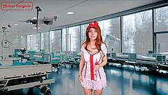 hey, this naughty nurse does perverted things in front of her patient - joi solo girl