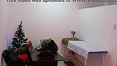 the nurse is caught in the hospital decorating the doctors office and getting super sexy and hot