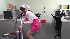 Stunning Japanese Lady Chihiro Akino Delivers Intense Office Blowjob Ending In Hardcore Creampie