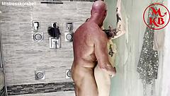 Blonde Curvy Milf with Pierced Nipples Gets Seduced in Shower by Canadian Partner for Passionate Riding and Licking