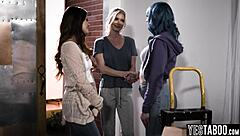 Who knew the busty landlady would seduce her tenant's curvy milf gf into lesbian tribbing?