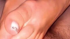 twinkletoes gives a cheating footjob with toes and handjob action in homemade style