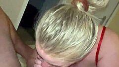 Horny babe licks balls and fucks in doggystyle but craves rough pov pounding instead