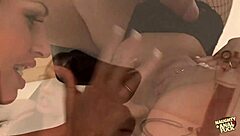 Busty brunettes line up for a hospital checkup that turns into a wild foursome with doctors and patients.