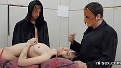 frisky nympho gets awkward anal therapy in bizarre loony bin session