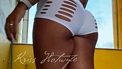 Naughty Wife Flashes Big Tits and Cameltoe in Short Shorts Outdoors