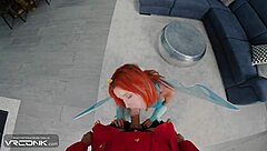 Skinny Redhead Bloom Sucks Huge Cock in Winx Cosplay Parody VR!