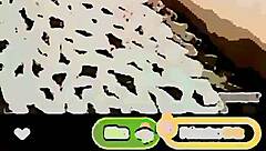 Cartoon animation features solo hentai masturbation with flashing exhibitionist in exotic anime style