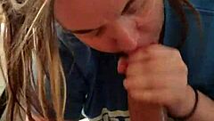 I feel overwhelmed as blonde sucks hung stud with choking and gagging until explosive cumshot