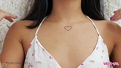 Wow, Pretty Brunette Teen Is So Horny for Daddy Casting on Sofa!