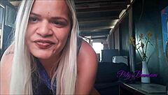 Tattooed Latina With Big Ass Pulls Cum-Soaked Panties From Pussy