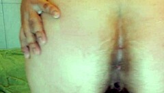 Why does this hairy mature spread legs to masturbate till orgasm?