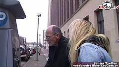 I picked up this young blonde from the street and we had an intense outdoor session as an old German guy