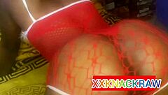 Exclamatory-provocative ebony runs babe, give the best riding and fuck to her boss in the office, huge tits bouncing!