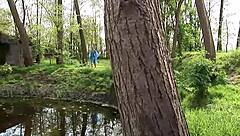 i'm deniska playing perverted outdoor games with masked men and their monster cocks in a wild 3some