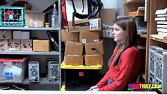 rosalyn makes funny faces while getting her tight pussy stretched by big cock at work