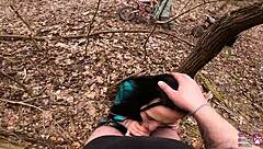 Hey, this dirtbike ride turned into wild outdoor blowjob and cumshot action with my girlfriend!